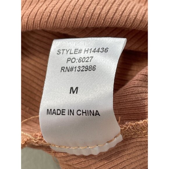 Mittoshop Crop Top Size Medium Ribbed Long Sleeve Dusty Rose Soft Modern Trendy - Picture 6 of 7